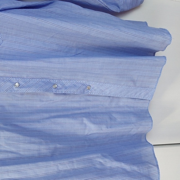 Wrangler Vintage Blue/ Black STRIPE Pearl Snap Western Shirt Cowboy Sz.XXL - Picture 3 of 9